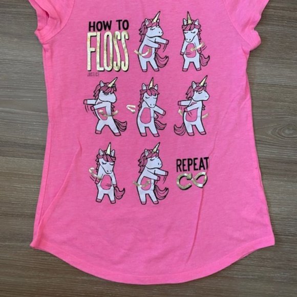 JUSTICE GIRL SHORT SLEEVED DECORATIVE SHIRT - Picture 3 of 4